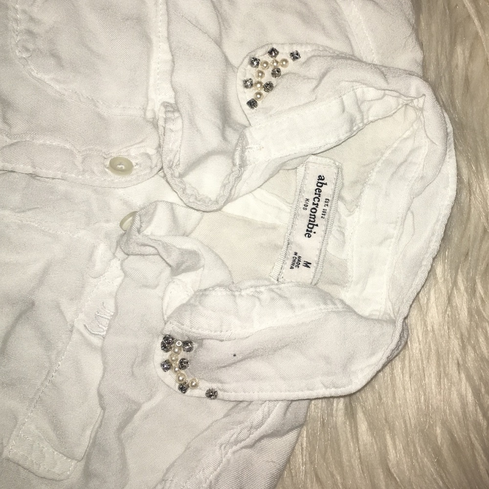 Abercrombie kids button up jeweled collar